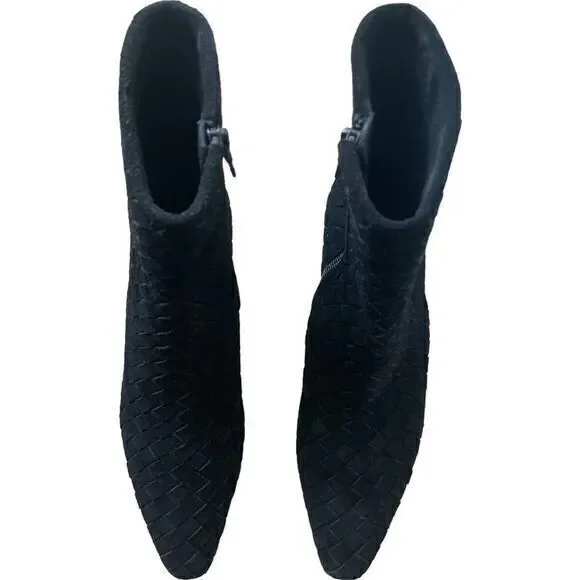 Rag + Bone Rio Revolve Woven Black Suede Leather Mid Boots Size 7.5 37.5 - Picture 5 of 11